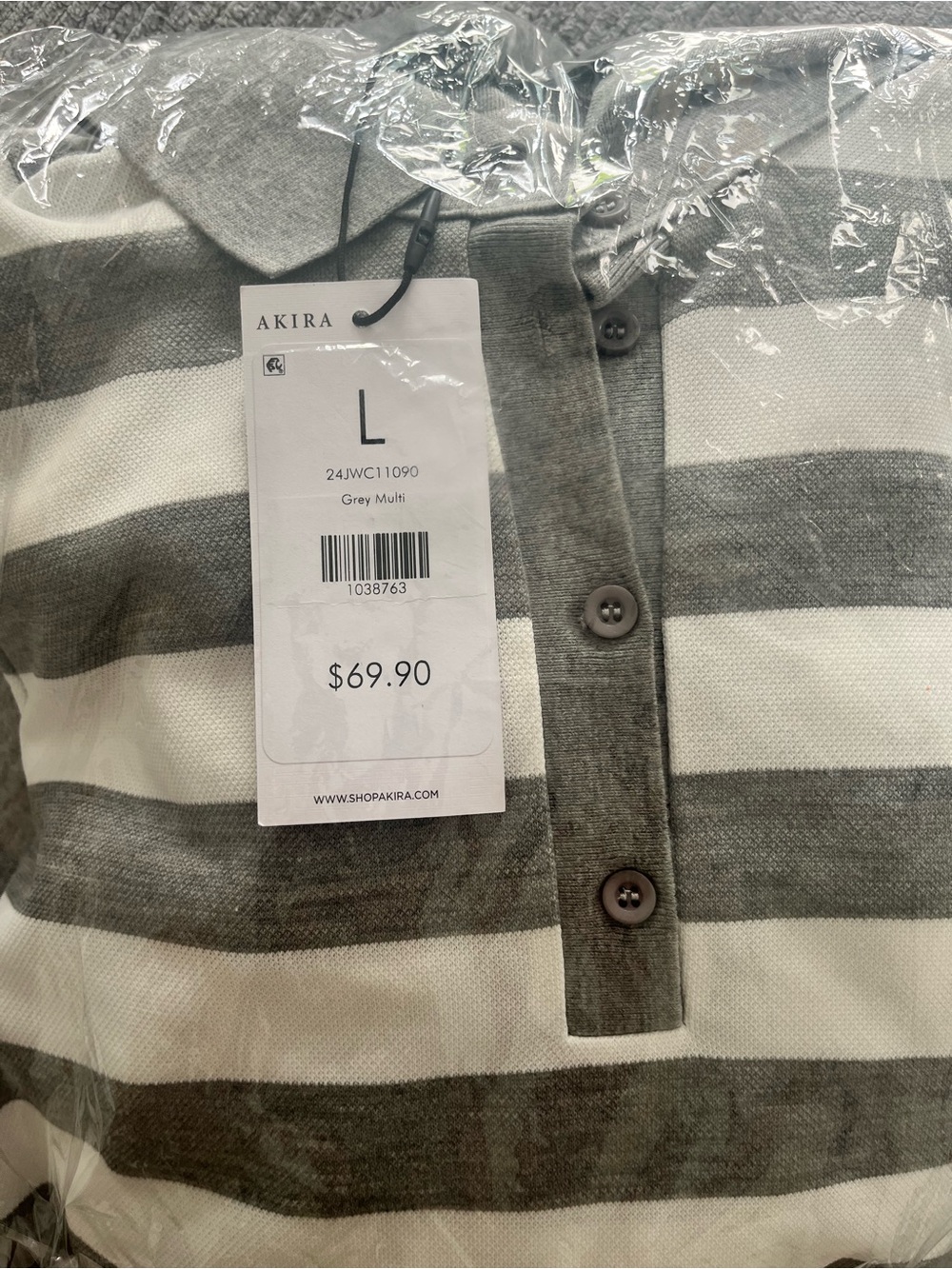 AKIRA OFFICE SIREN STRIPED SHIRT DRESS Size Large - Picture 5 of 5
